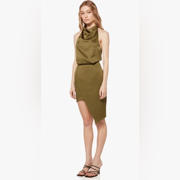 Elliatt Olive Green Asymmetrical Dress - Picture 3 of 12
